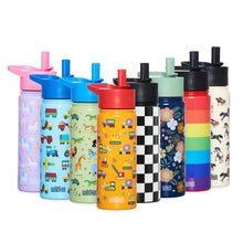 Laden Sie das Bild in den Galerie-Viewer, Wildkin Rainbow Stripe Stainless Steel Water Bottle – 18 oz