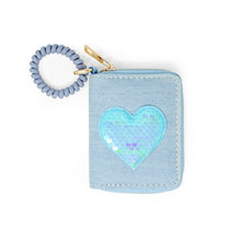 Load image into Gallery viewer, Zomi Gems Sequin Heart Spiral Strap Wallet for Kids