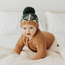 Load image into Gallery viewer, Huggalugs Forest Knit Beanie Hat Loden Size M (6-24m)