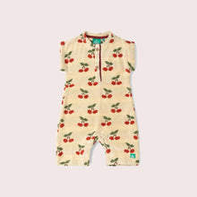 Load image into Gallery viewer, Little Green Radicals Little Cherries Towelling Romper