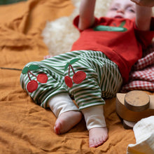 Load image into Gallery viewer, Little Green Radicals Cherry Knee Patch Striped Joggers