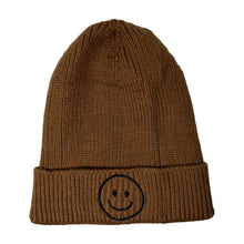Load image into Gallery viewer, Smiley Face Knit Beanie – Fun & Stretchy for Kids & Teens