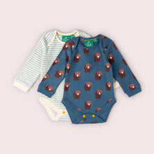 Load image into Gallery viewer, Little Green Radicals Blue Bears Bodysuits, 2-Pack
