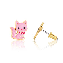 Laden Sie das Bild in den Galerie-Viewer, Pink Kitty Cutie Stud Earrings