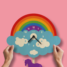 Load image into Gallery viewer, Popclox Rainbow Pendulum Clock - Wood