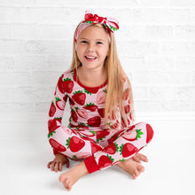 Load image into Gallery viewer, Jammie Session Berry Sweet Strawberry Bamboo Pajamas
