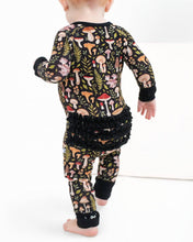 Load image into Gallery viewer, Jammie Session Mystic Mushrooms Ruffle Bamboo Baby Romper