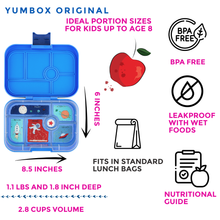 Load image into Gallery viewer, Yumbox Leakproof Bento Box for Kids Yumbox Original Surf Blue (Rocket)