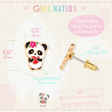 Laden Sie das Bild in den Galerie-Viewer, Girl Nation Panda Love Cutie Stud Earrings