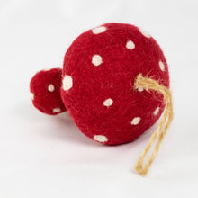 Load image into Gallery viewer, The Winding Road Ornament - Felt Red Spotted Mushroom