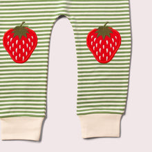 Load image into Gallery viewer, Little Green Radicals Strawberries Knee Patch Striped Joggers