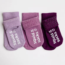 Load image into Gallery viewer, Squid Socks Orchid - Non-Slip Baby Socks in Lilac, Lavender, Plum Colors
