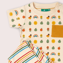 Load image into Gallery viewer, Little Green Radicals Vintage Rainbows Organic T Shirt & Jogger Playset