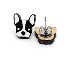 Load image into Gallery viewer, Unpossible Cuts Boston Terrier Stud Handmade Earrings