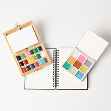 Load image into Gallery viewer, Elseware Uplug Watercolor Essentials Bundle | Bamboo Case, Metallics, & Paper Pad 👉 ONLINE ONLY
