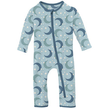 Load image into Gallery viewer, Kickee Pants Coverall with 2 Way Zipper in Spring Sky Moon and Stars 👉 ONLINE ONLY