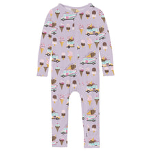 Load image into Gallery viewer, Print Coverall with 2 Way Zipper in Thistle Ice Cream Truck