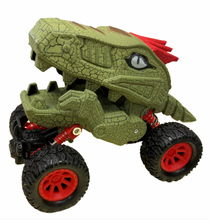 Load image into Gallery viewer, Dino-Faurs Pull Back 4 Wheel Dinosaur Truck