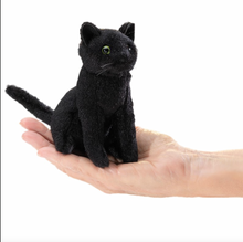 Load image into Gallery viewer, Folkmanis Mini Black Cat Finger Puppet