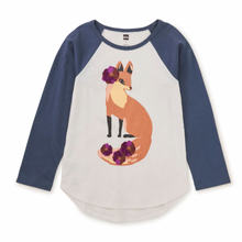 Load image into Gallery viewer, Tea Collection Fancy Fox Graphic Raglan Tee Chalk