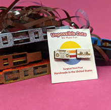 Load image into Gallery viewer, Unpossible Cuts Boombox Tape Earrings -White Wood