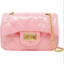 Load image into Gallery viewer, Zomi Gems Classic Quilited Sparkle Mini Purse Pink Lemonade