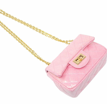 Load image into Gallery viewer, Zomi Gems Classic Quilited Sparkle Mini Purse Pink Lemonade