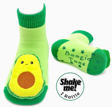 Load image into Gallery viewer, Boogie Toes Little Avocado Non-Slip Rattle Socks