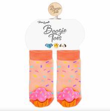 Load image into Gallery viewer, Boogie Toes Sweet Cupcake Non-Slip Rattle Socks