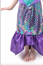 Load image into Gallery viewer, Little Adventures Purple Sparkle Mermaid Dress