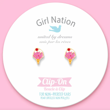 Load image into Gallery viewer, Girl Nation Clip On Cutie Earrings - Ice Cream Dream