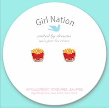 Load image into Gallery viewer, Girl Nation French Fry Friends Cutie Stud Earrings