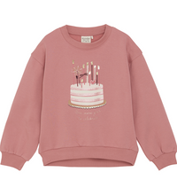 Load image into Gallery viewer, Minymo Long Sleeve Sweatshirt Birthday Cake Dusty Rose