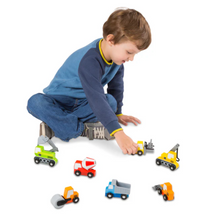 Load image into Gallery viewer, Melissa & Doug Wooden Construction Site Vehicles