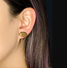 Load image into Gallery viewer, Unpossible Cuts Hedgehog Earrings -Black Wood