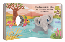 Load image into Gallery viewer, Baby Elephant Finger Puppet Book