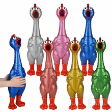 Load image into Gallery viewer, 24" Giant Sparkle Rubber Chicken Screaming Squeeze Toy Funny Gag Gift