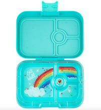 Load image into Gallery viewer, Yumbox Panino 4 Compartments Misty Aqua Rainbow Tray