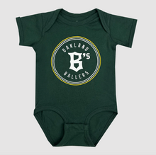 Load image into Gallery viewer, Oaklandish Infant Oakland Ballers Logo Forest Onesie