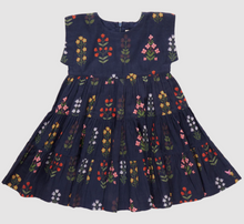 Load image into Gallery viewer, Pink Chicken Girls Peachy Dress Navy Field Floral Size 8 Years