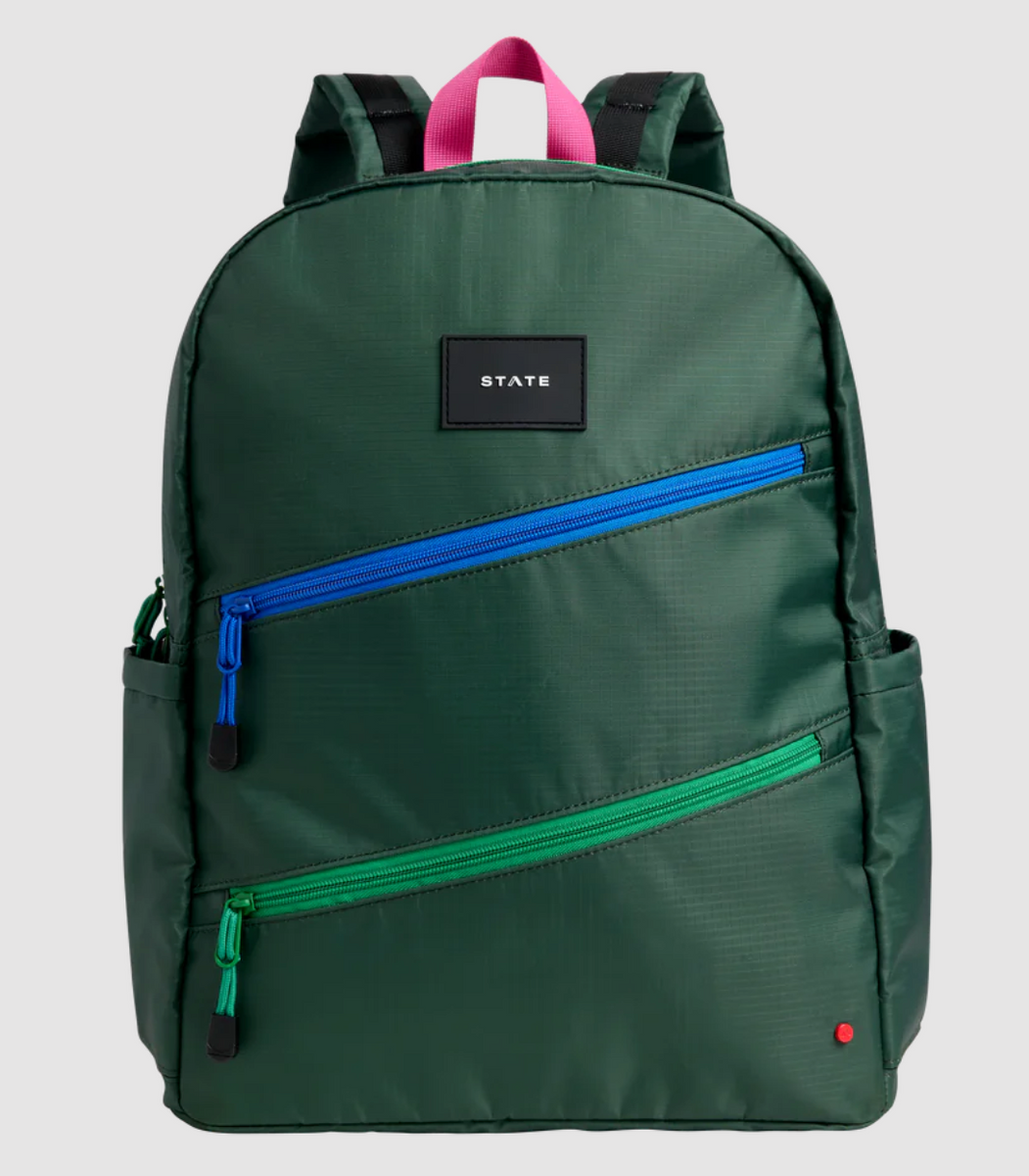 State Bags Kane Large Backpack Ripstop Olive Diagonal Zipper 