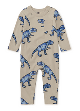 Load image into Gallery viewer, Tea Collection Long Sleeve Pocket Baby Romper T-Rex In Marble