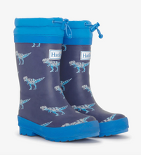 Load image into Gallery viewer, Hatley T-Rex Attack Sherpa Lined Rain Boots Size 13