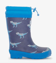 Load image into Gallery viewer, Hatley T-Rex Attack Sherpa Lined Rain Boots Size 13