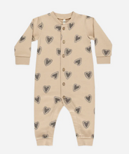 Load image into Gallery viewer, Rylee + Cru Button Down Jumpsuit Hearts Sand