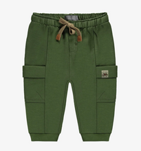 Load image into Gallery viewer, Souris Mini Relaxed Fit Green Pants With Cargo Pockets In French Terry