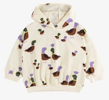Load image into Gallery viewer, Souris Mini Cream Duck Print Hoodie In French Terry