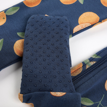 Load image into Gallery viewer, Petit Lem Oranges on Blue Convertible Sleeper Size 24m