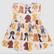 Load image into Gallery viewer, Pink Chicken Girls Adaline Dress Light Blue Watercolor Dogs