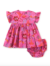 Load image into Gallery viewer, Tea Collection Ruffle Sleeve Baby Dress Set Brazilian Painted Floral Size 6-9m
